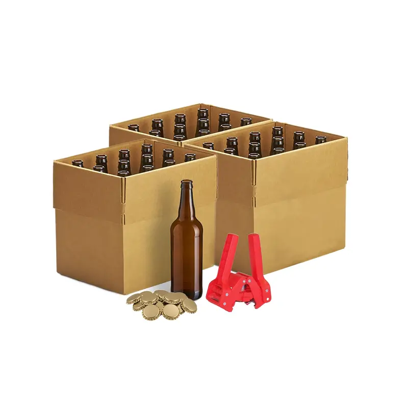 Brown Glass Beer Bottles – 660 Ml, Case Of 12 With 144 Gold Crown Caps & Emily Capper 1