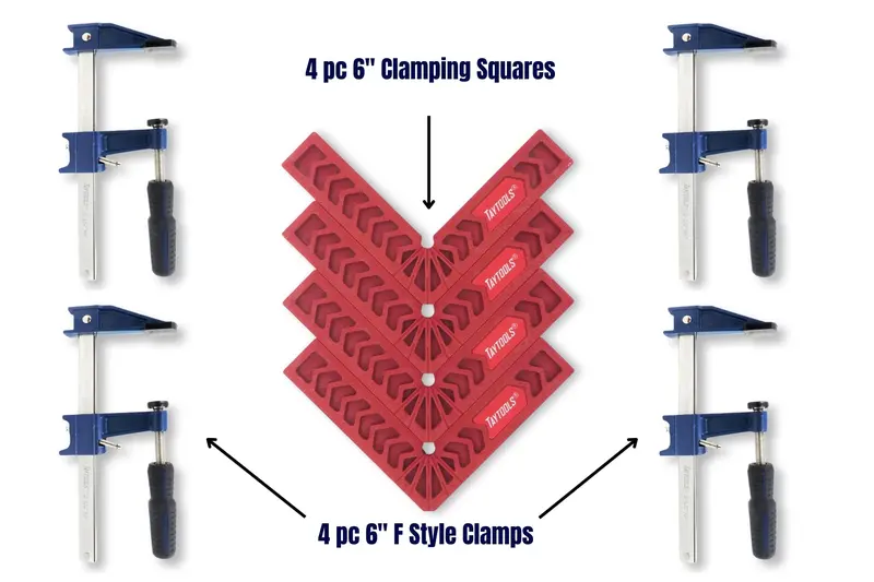 Clamping Kit – Four 6" Glass-Reinforced Squares + Four 6" F-Style Clamps 1