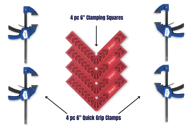 Clamping Kit – Four 6" Glass-Reinforced Squares + Four 6" Quick-Adjust Clamps 1