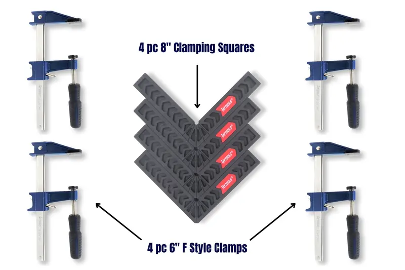 Clamping Kit – Four 8" Glass-Reinforced Squares + Four 6" F-Style Clamps 1