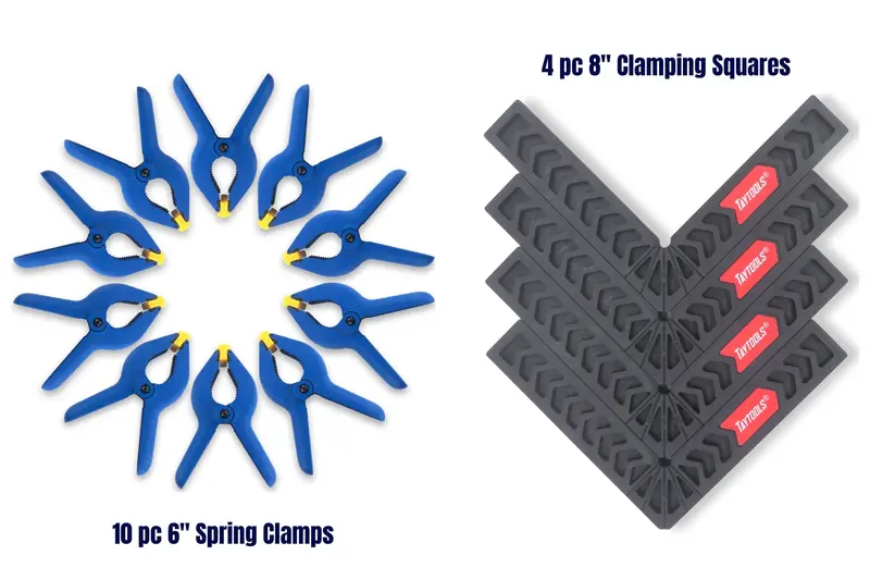 Clamping Kit – Four 8" Glass-Reinforced Squares + Ten 6" Spring Clamps 1
