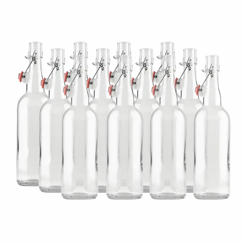 Clear 750 Ml Swingtop Glass Bottles – Flip-Top Sealing, Case Of 12 1
