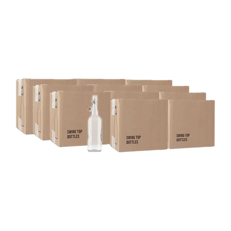 Clear 750Ml Swing-Top Glass Bottles – Flip-Top Closure, 10 Cases × 12 1