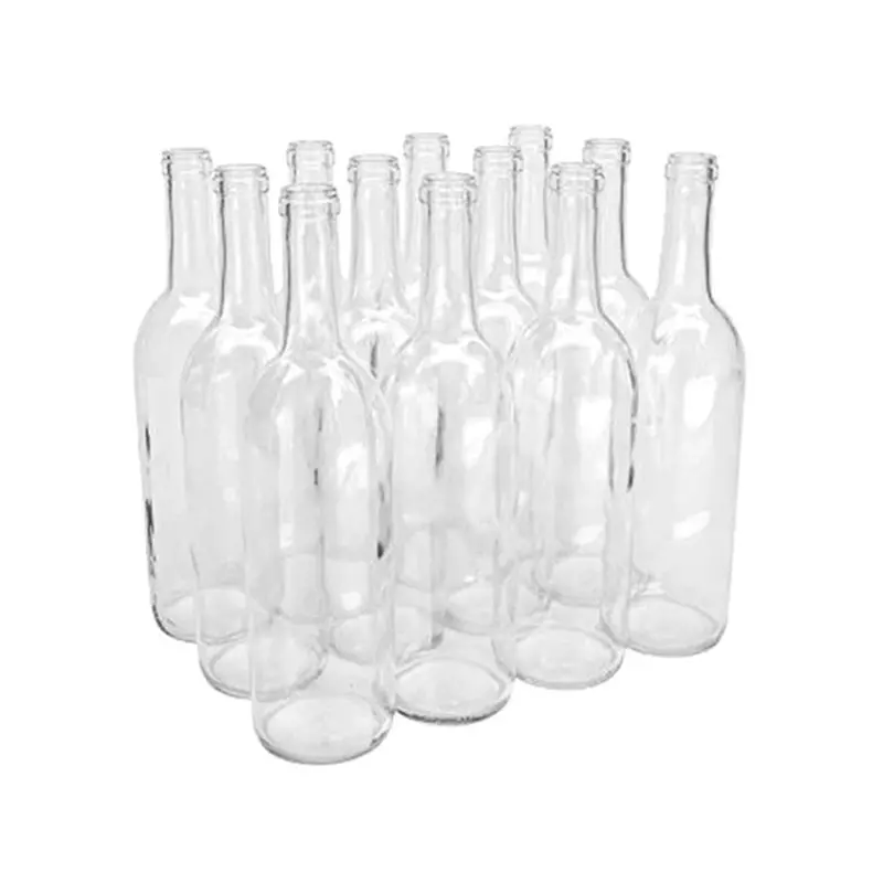 Clear Bordeaux-Style Wine Bottles – 750Ml Glass, 12 Per Case 1