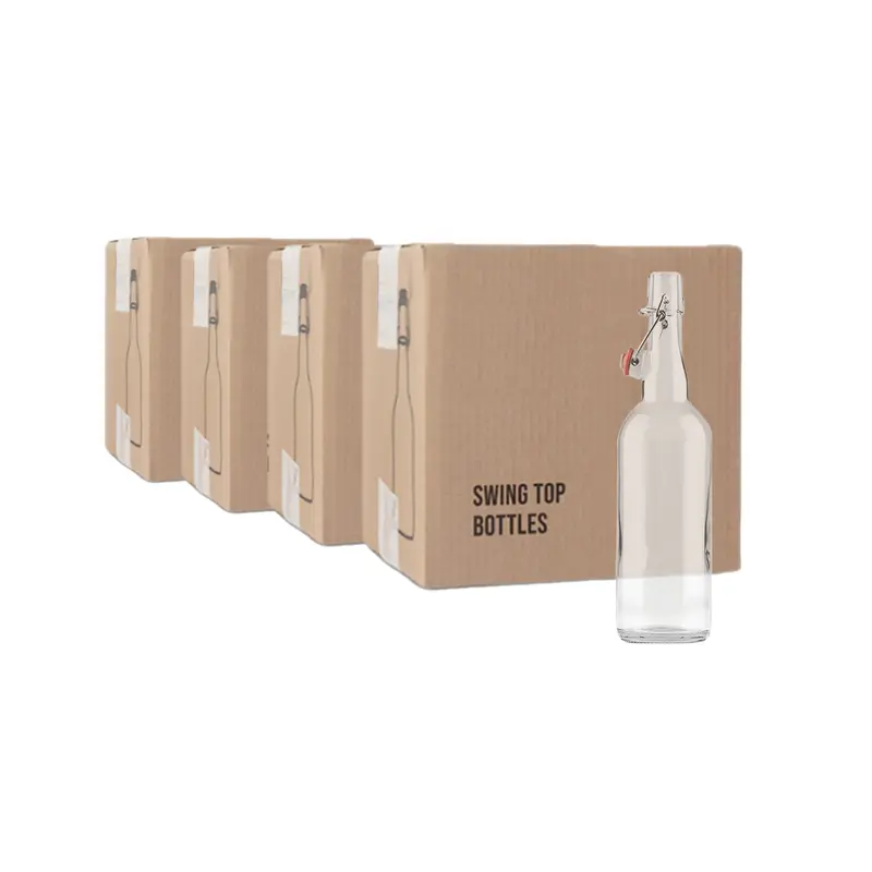 Clear Swing-Top Glass Bottles – 750 Ml, 4 Cases (48 Total) 1