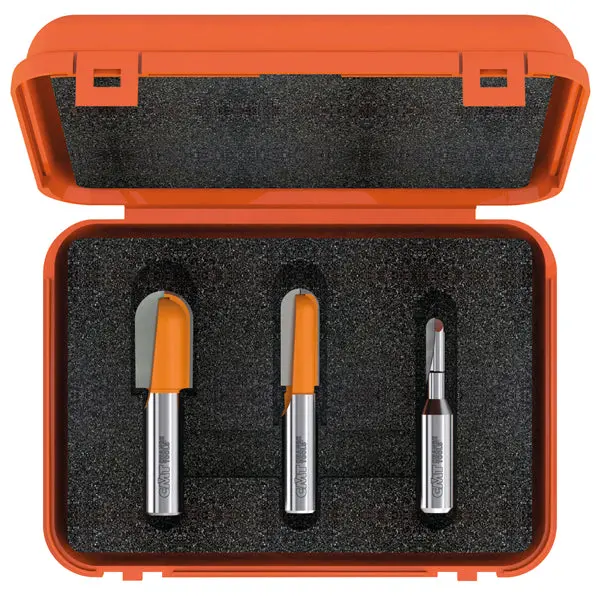 Cmt 3-Piece Carbide Round-Nose Router Bit Collection 1