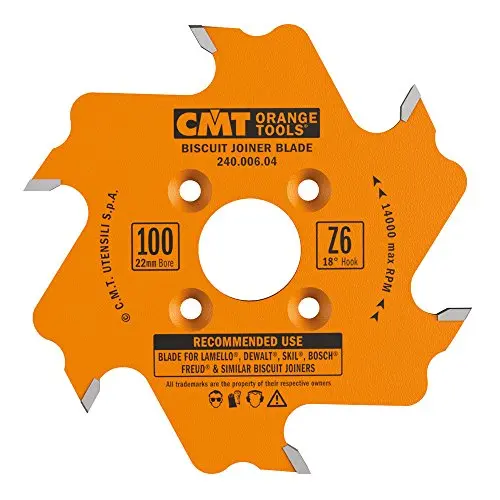 Cmt 4" Biscuit Joiner Blade – 6-Tooth Ptfe-Coated Carbide Cutter For Clean Joint Cuts 1