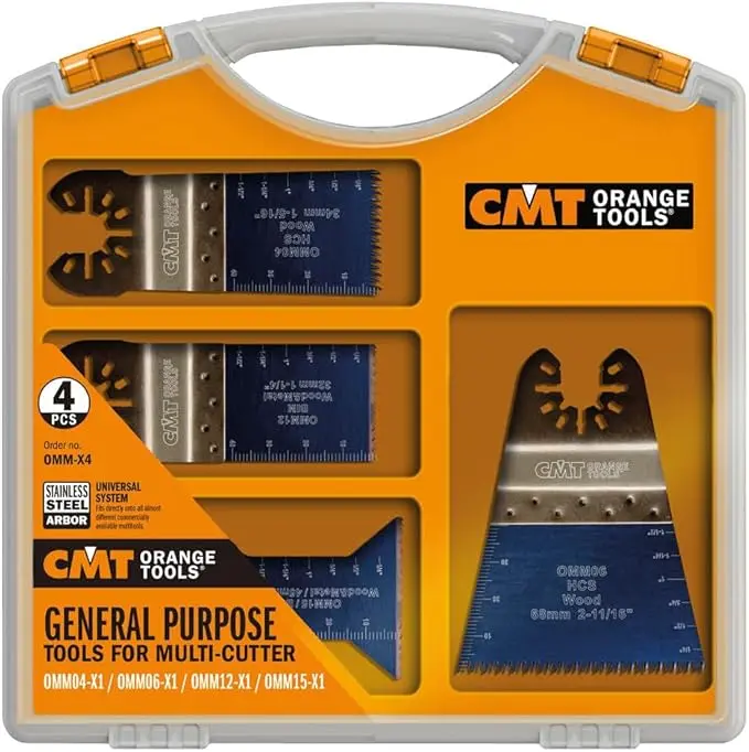 Cmt 4-Piece Multipurpose Oscillating Tool Set – Wood & Metal Cutting Blades 1