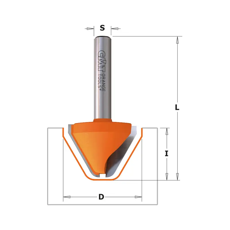 Cmt 60° Carbide-Tipped Lettering Router Bit – No Bearing 1