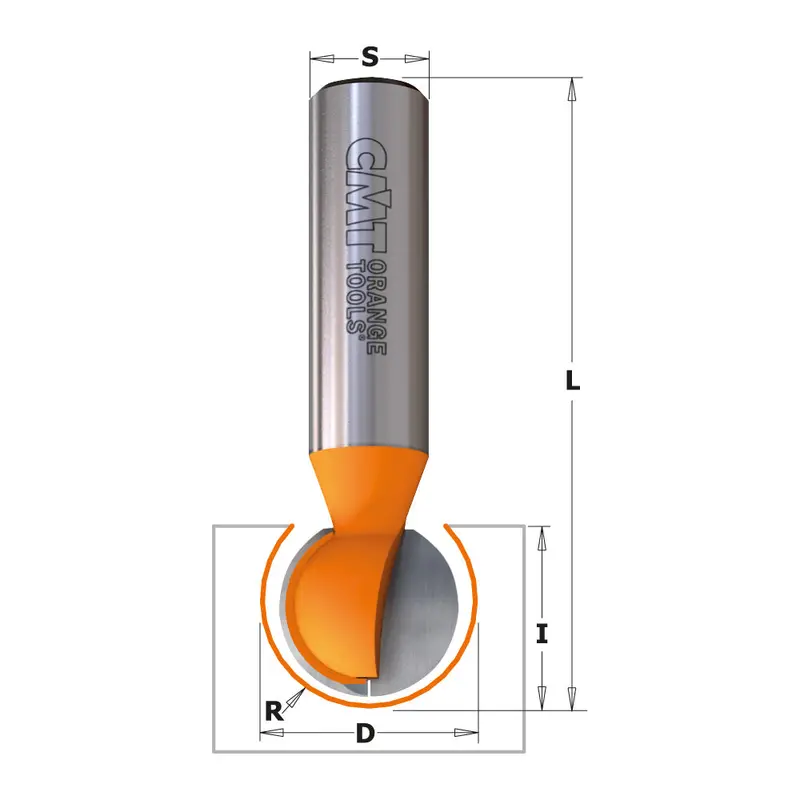 Cmt Ball-End Router Bits With Carbide Cutting Edges 1