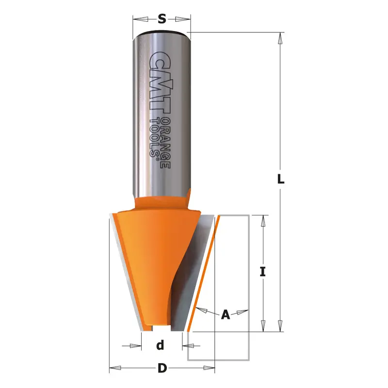 Cmt Bevel Router Bit With Carbide Tips For Solid Surfaces 1