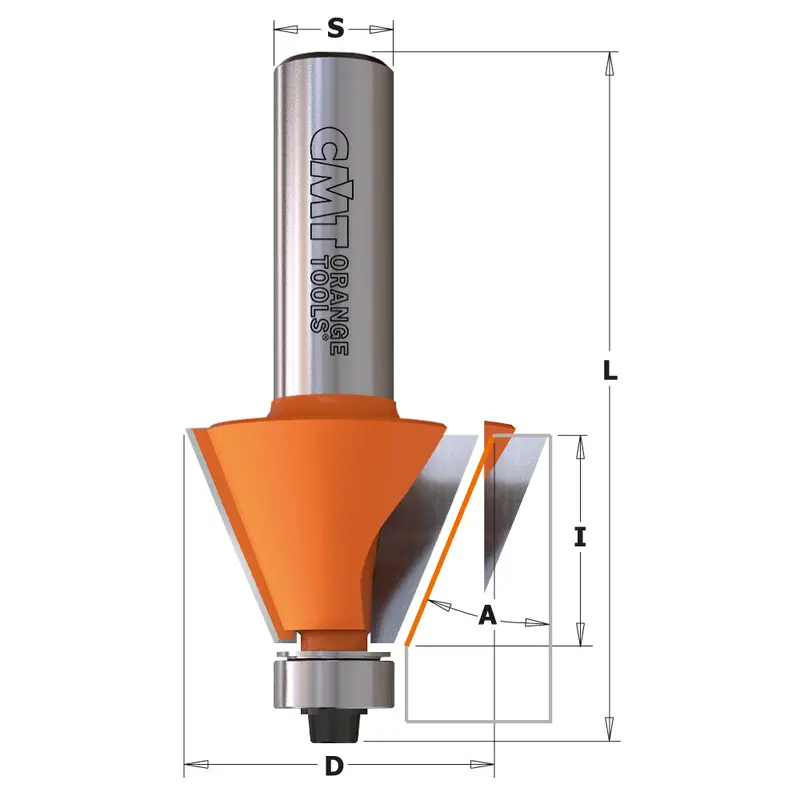 Cmt Chamfer Router Bits With Carbide Tips And Bearing Support 1