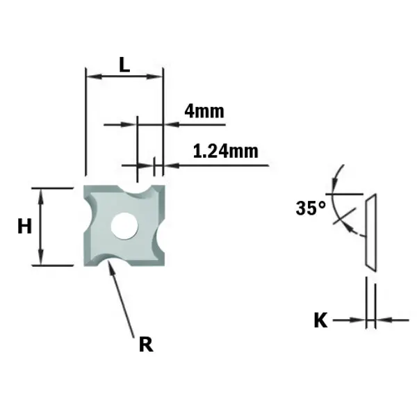 Cmt Hw-F1730 Reversible Carbide Knives – Radius 2 Mm, 4 Cutting Edges (12×12×1.5 Mm) 1