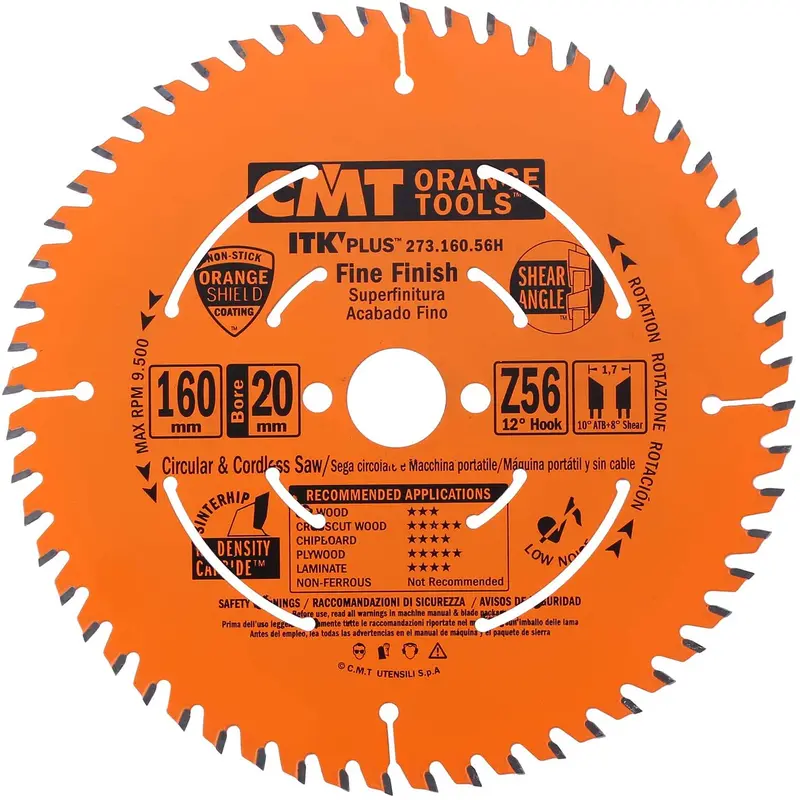 Cmt Itk Plus Festool-Compatible Track Saw Blade – 160Mm, 56T, Atb Grind, Ptfe-Coated 1