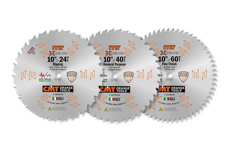 Cmt Itk Xtreme Thin-Kerf 10-Inch Blade Trio – General Purpose (42T), Crosscut (80T), And Rip (24T) (Dce) 1