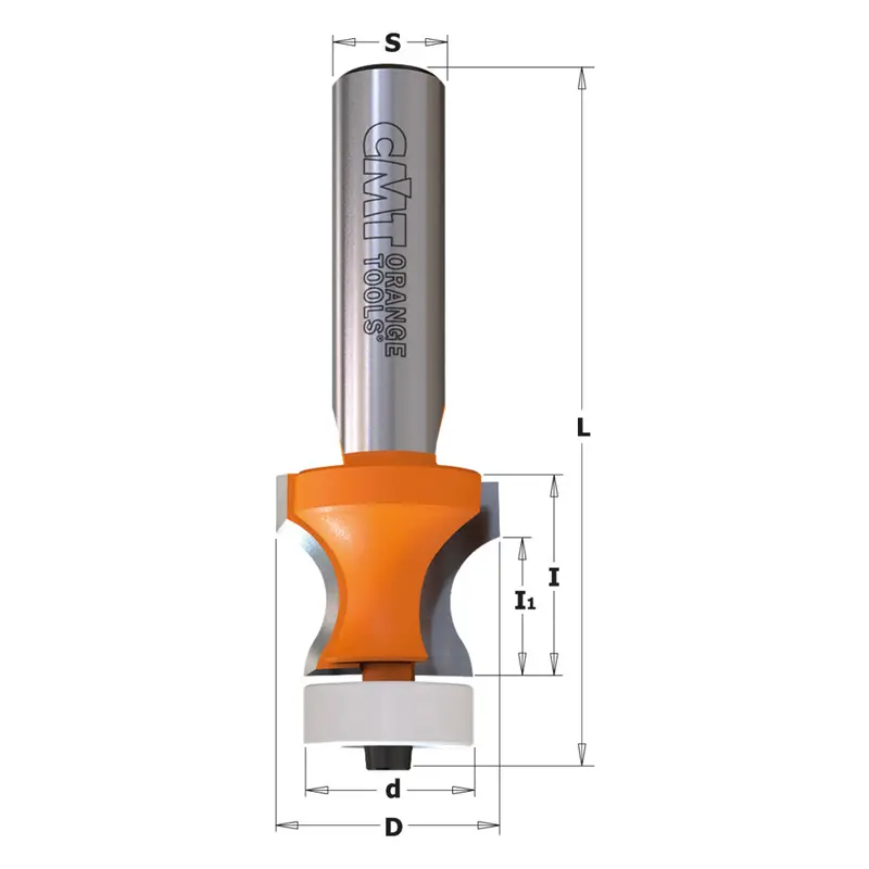 Cmt No-Drip Router Bit With Carbide Tips And Non-Marring Delrin Bearing 1