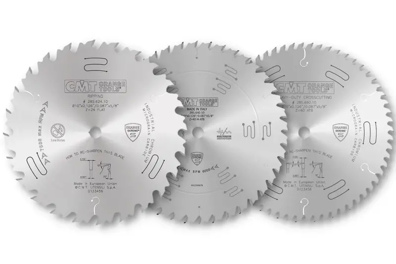 Cmt Orange Chrome 10-Inch Saw Blade Set – Rip, Combo, And Ultra-Crosscut (Dce) 1