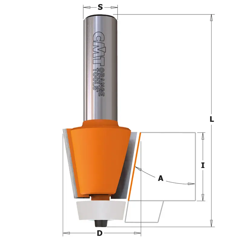 Cmt Solid Surface Bevel Bowl Router Bit With Non-Marring Delrin Bearing 1