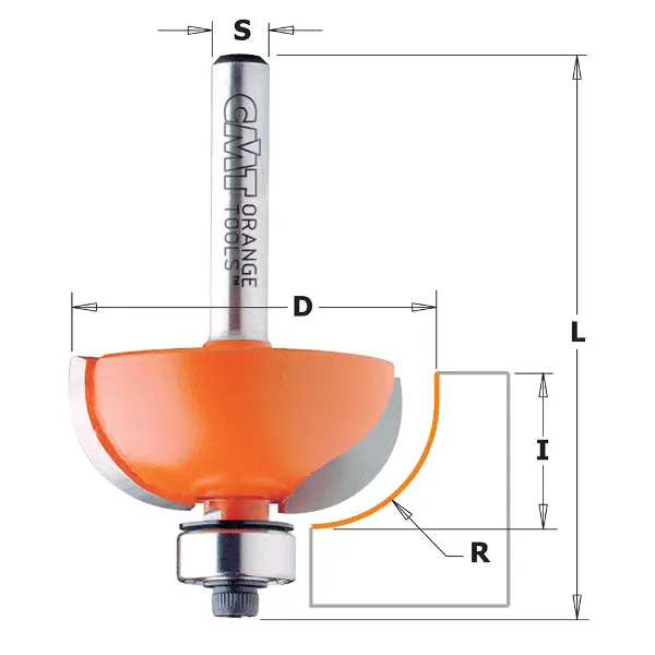Cmt Two-Flute Carbide Cove Router Bit 1