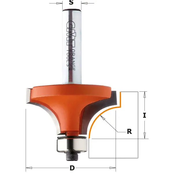 Cmt Two-Flute Carbide Roundover Router Bit 1