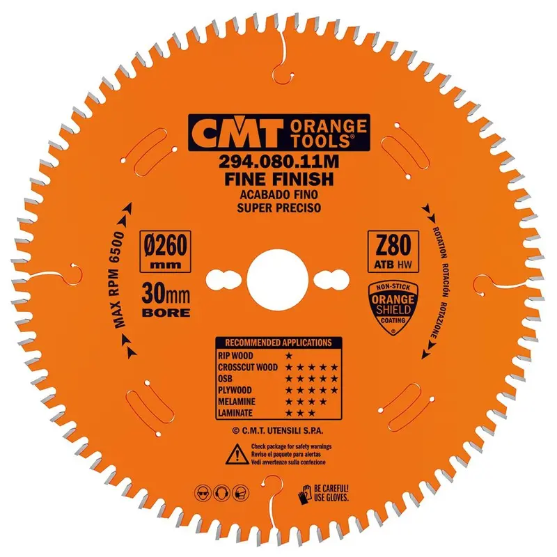 Cmt Ultra-Fine Crosscut Blade For Festool – 260Mm, 80-Tooth Atb, -5° Hook, Precision Finish For Plywood & Mdf 1