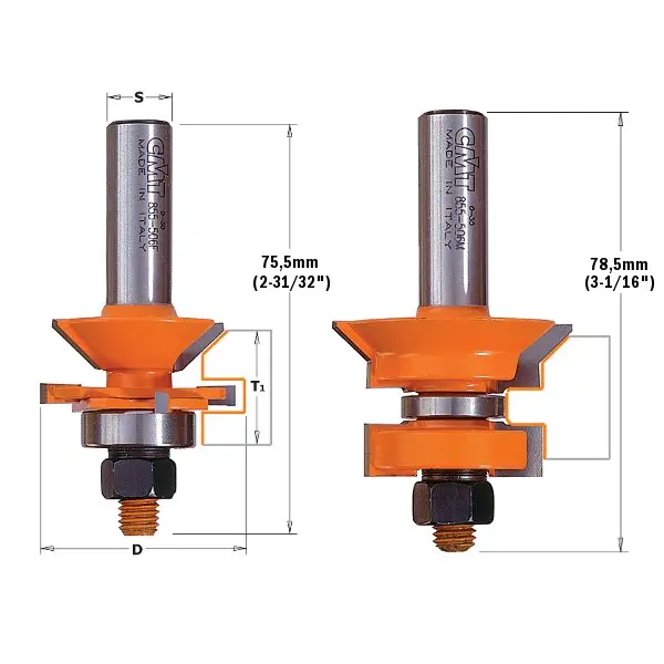 Cmt V-Groove Tongue-And-Groove Router Bit Set – Carbide Tipped 1