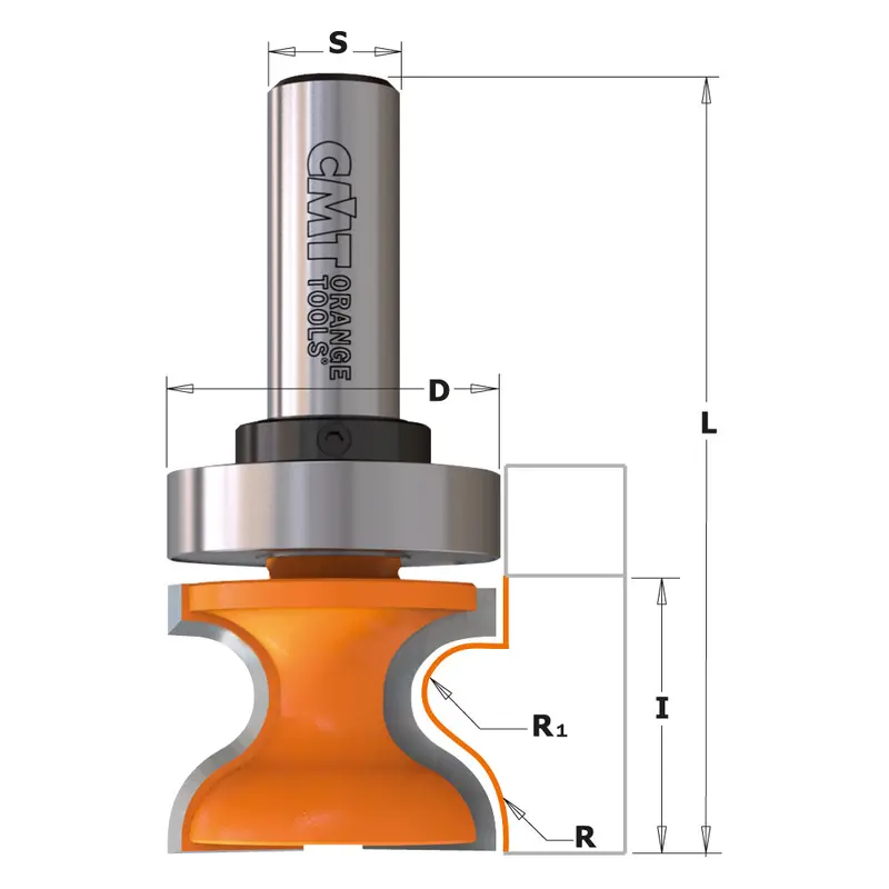Cmt Window Sill And Finger-Pull Router Bits With Carbide Tips And Bearing 1