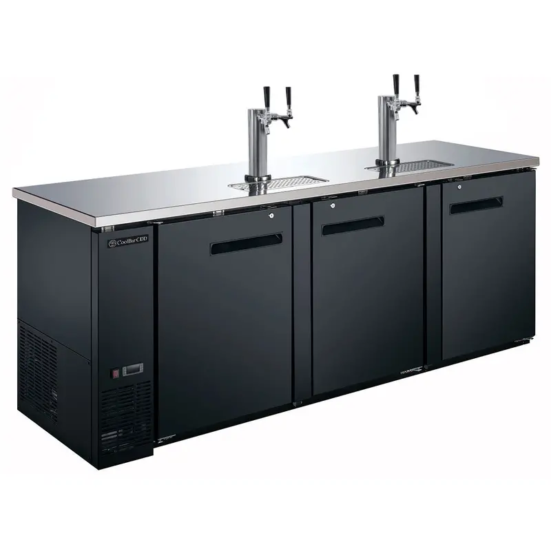Coolbar Cdd-90-Asm Commercial Kegerator – 3-Door, 90" Wide, Dual-Tap 1
