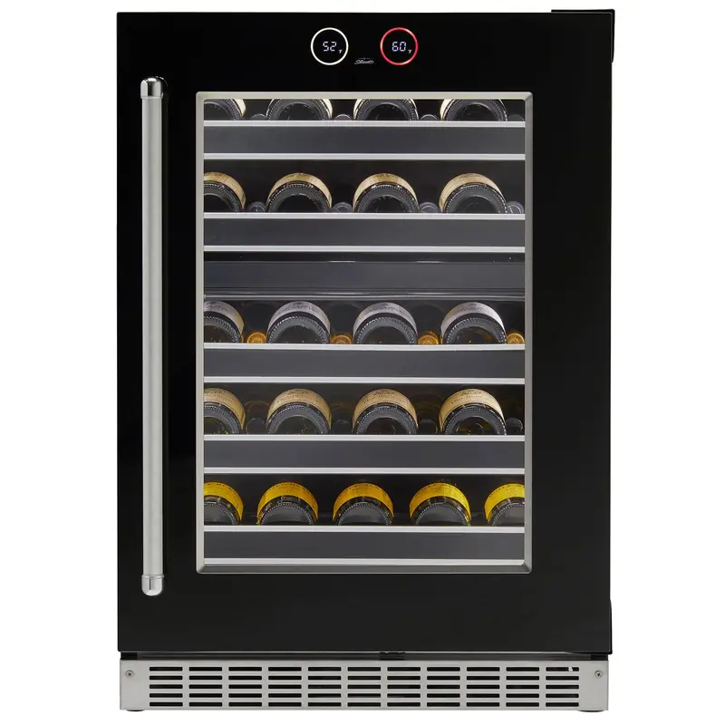 Danby Silhouette Reserve – 37-Bottle Dual-Zone Panel-Ready Wine Refrigerator With Black Door 1