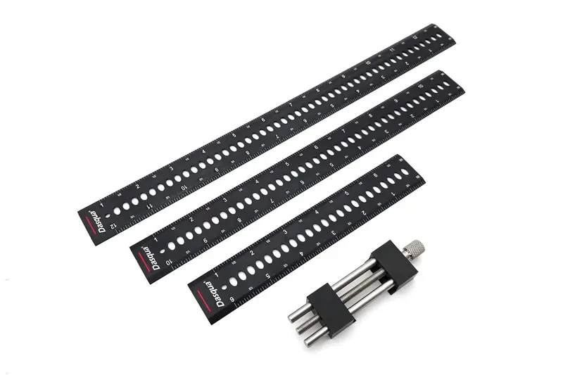 Dasqua 4-Piece Imperial Marking Ruler Set (6", 10", 12") With Adjustable Ruler Stop 1
