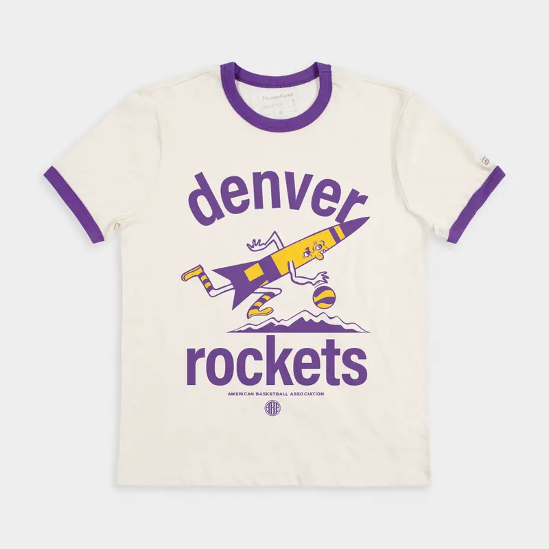 Denver Rockets Aba Dribbling Rocket Ringer Tee 1