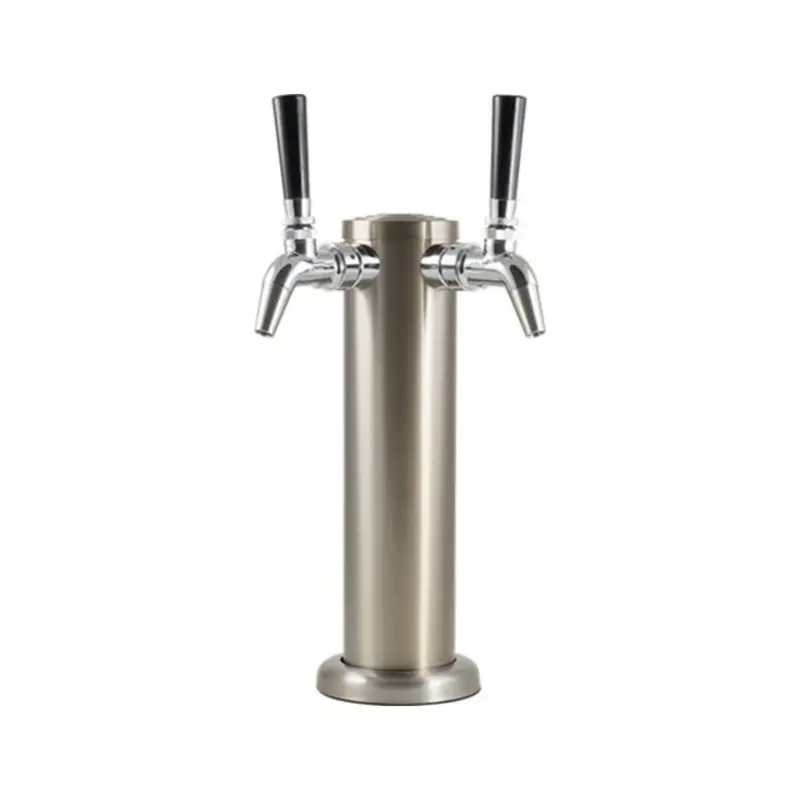 Double-Tap Stainless Steel Beer Tower With Nukatap Faucets 1