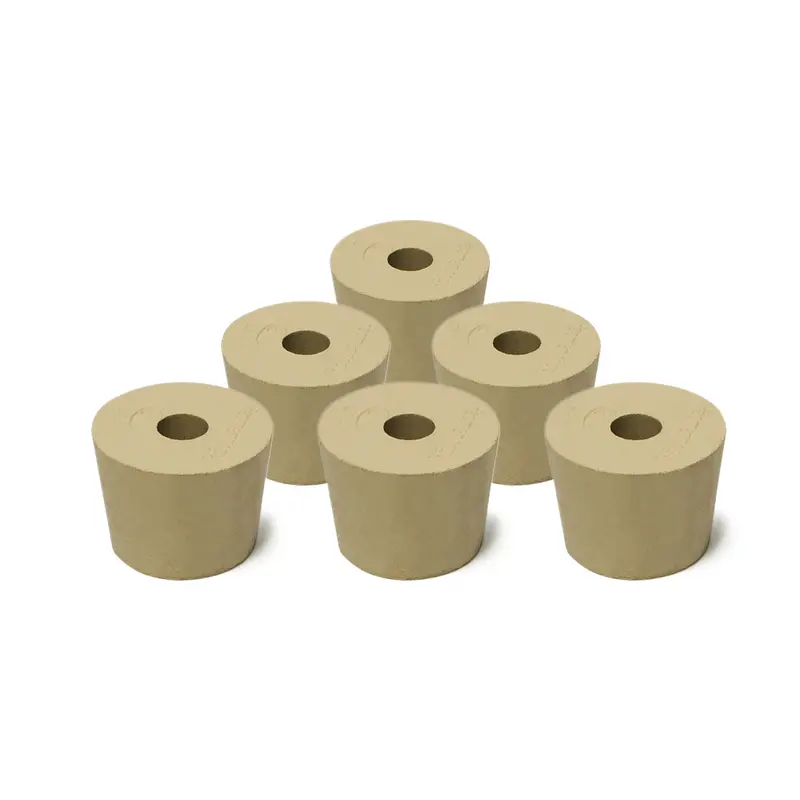 Drilled #6.5 Rubber Carboy Bung – 6-Pack For Homebrew Fermentation 1