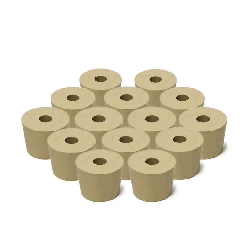 Drilled #6.5 Rubber Carboy Stopper – 12-Pack For Fermentation Vessels 1