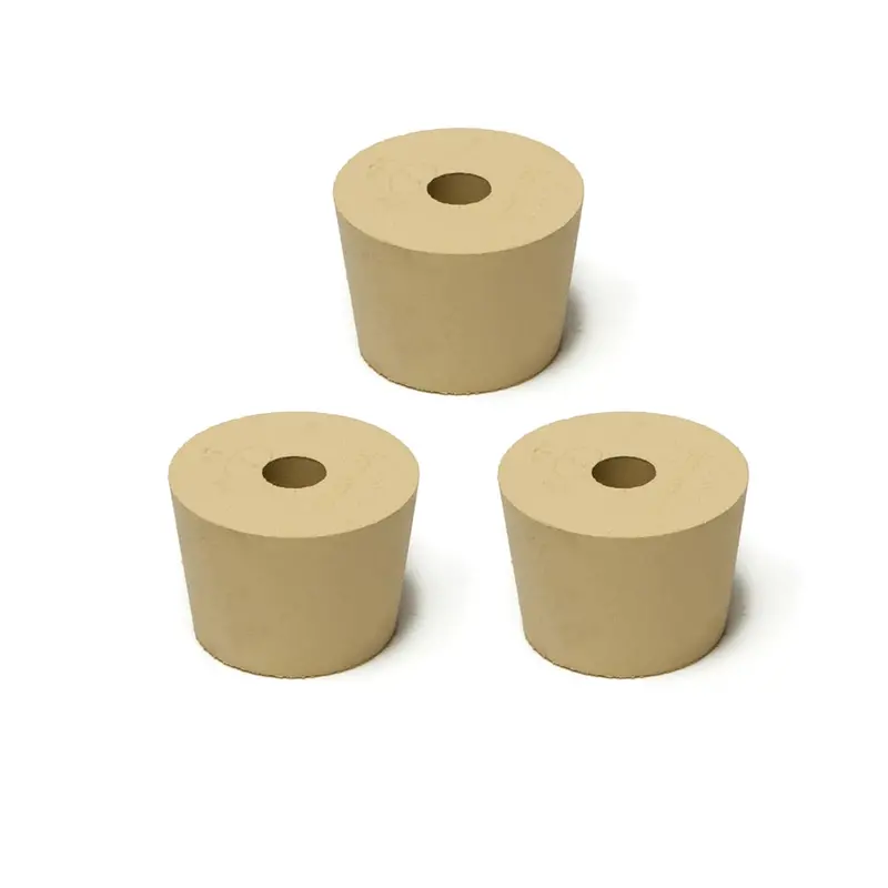 Drilled #7 Rubber Carboy Bung – Reusable Drilled Stopper (3-Pack) 1
