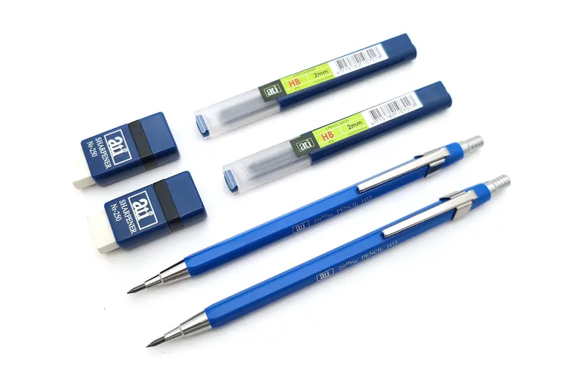 Dual 2.0Mm Mechanical Pencils With 12 Hb Leads And Integrated Pointer/Sharpener 1