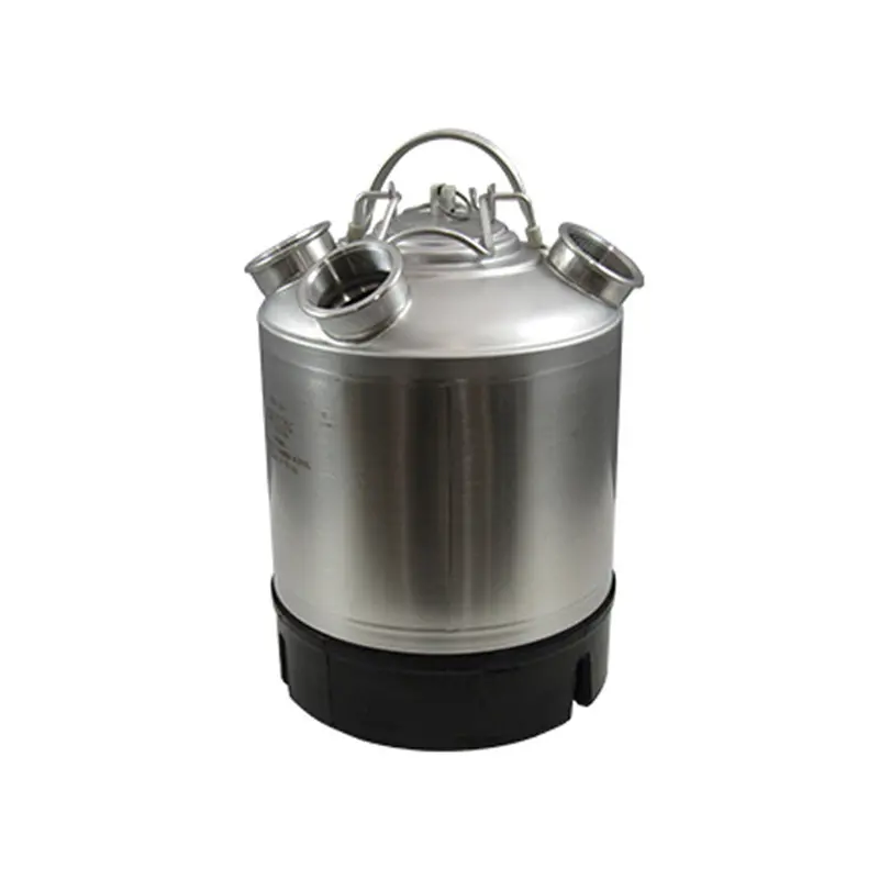 Dual-Head Sanke Line Cleaning Can – Stainless Steel With Two Sanke D-Valves 1