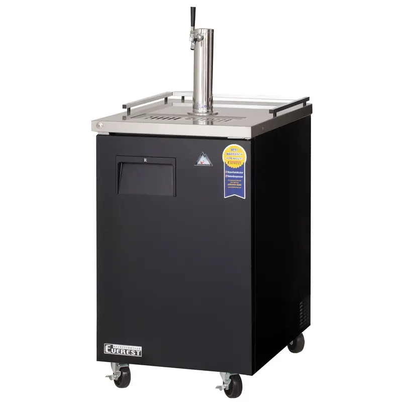 Everest 24-Inch Single-Tap Black Commercial Kegerator 1