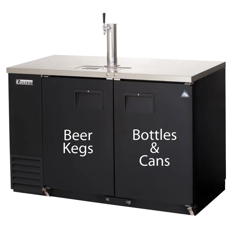 Everest 57.75-Inch Black Back Bar Kegerator Combo Unit 1
