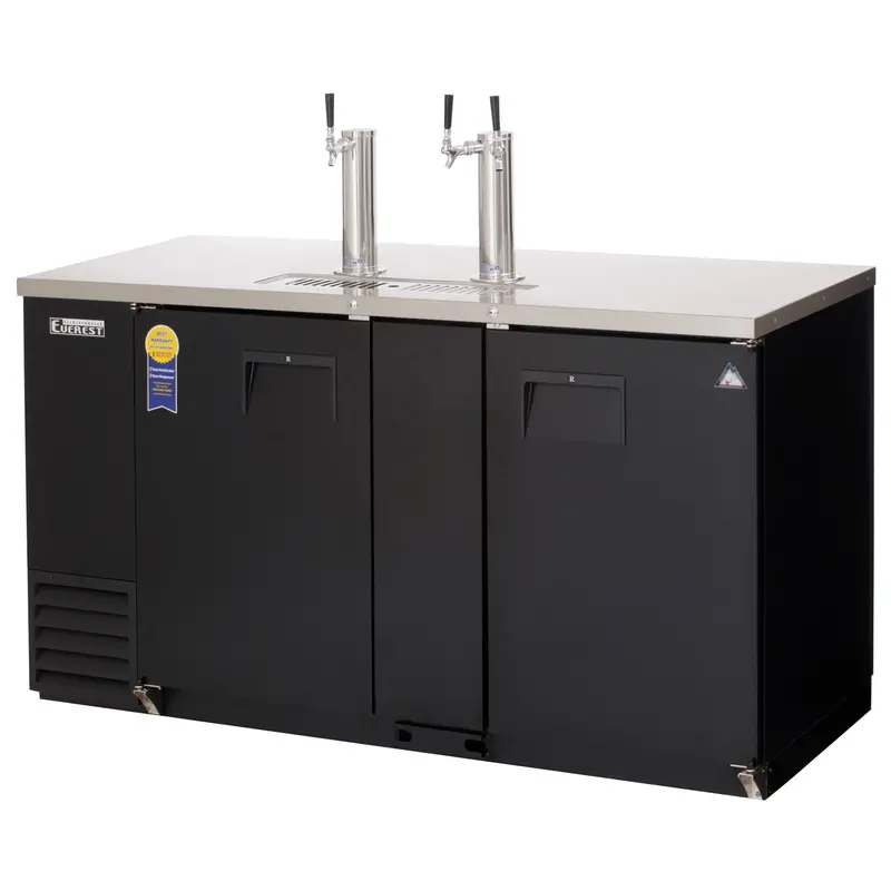Everest 68" Heavy-Duty Triple-Tap Black Commercial Draft System 1