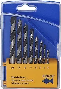 Fisch 8-Piece Metric Brad Point Drill Bit Set – Chrome Vanadium Steel, 3Mm–10Mm In Protective Case 1
