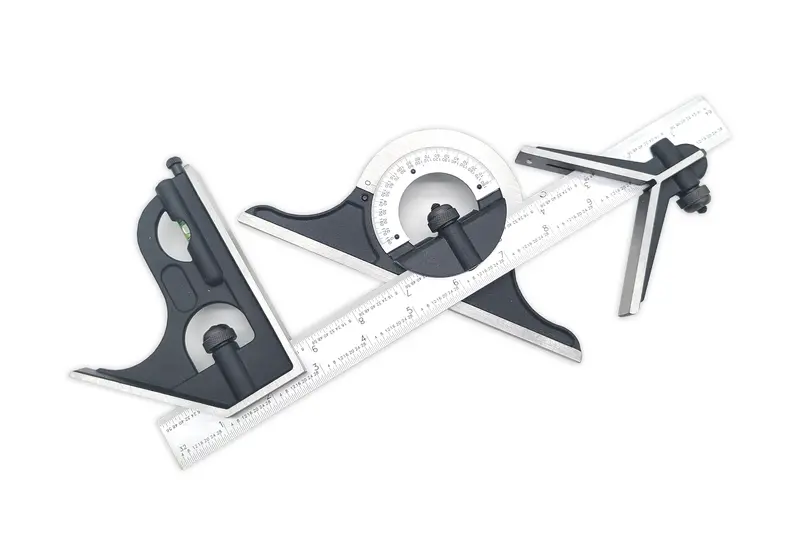Igaging 12-Inch 4-Piece Combination Square Kit – Includes Center & Protractor Heads, 4R Scale Markings 1