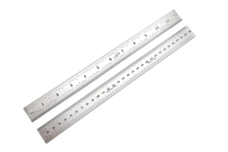 Igaging 12" Stainless Steel Ruler – Dual-Scale (Imperial/Metric), Precision Graduations 1