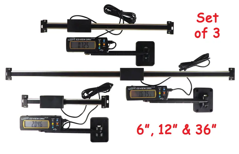 Igaging 3-Piece Dro Kit: 6", 12", And 36" Digital Readouts With Remote Display 1