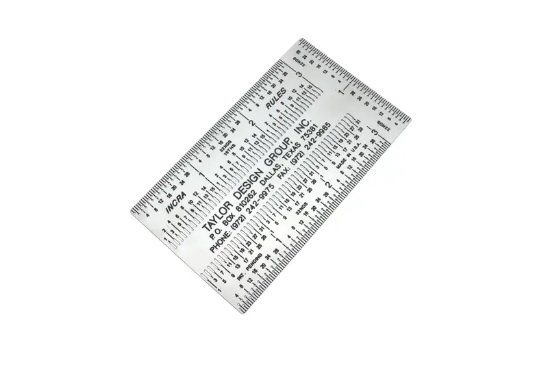 Incra Precision Pocket Rule – Compact 3" X 2" Stainless Steel Measuring Tool 1