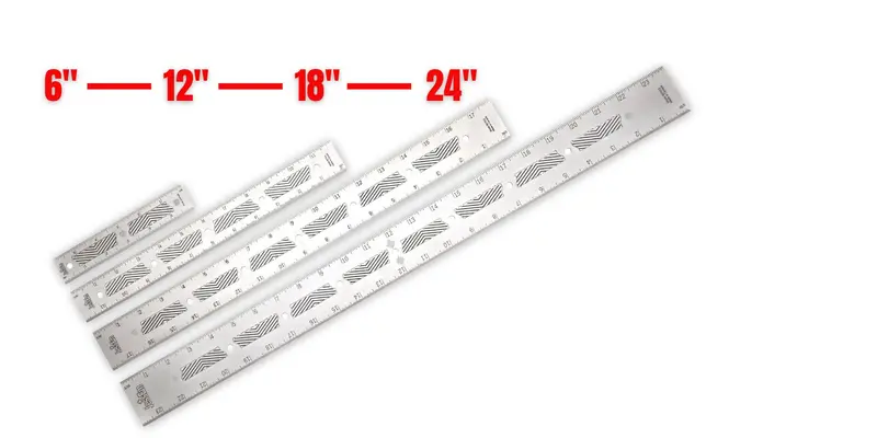 Jessem Imperial Stainless Steel Precision Rulers – Flex Grip Design 1
