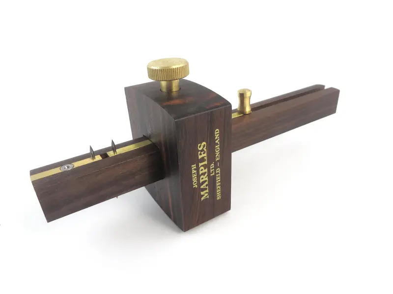 Joseph Marples Adjustable Mortise & Marking Gauge – Rosewood Square Head With Pull-Slide Pin 1