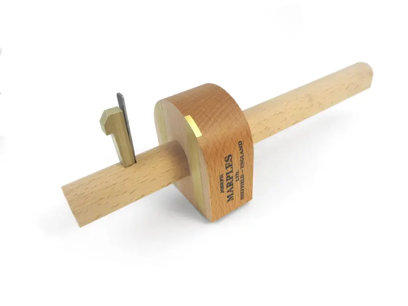 Joseph Marples Marking Gauge – Beechwood Half-Round Head, Brass Strips 1