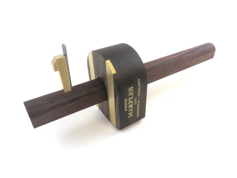 Joseph Marples Marking Gauge – Solid Rosewood Stock, Half-Round Brass-Tipped Head 1