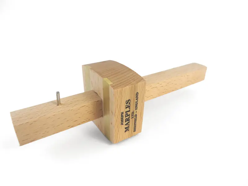 Joseph Marples Pin Marking Gauge – Beechwood Square Head, Brass Strips 1